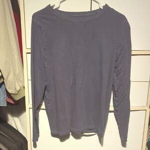 Old Navy Gray Fitted Long Sleeve Blouse